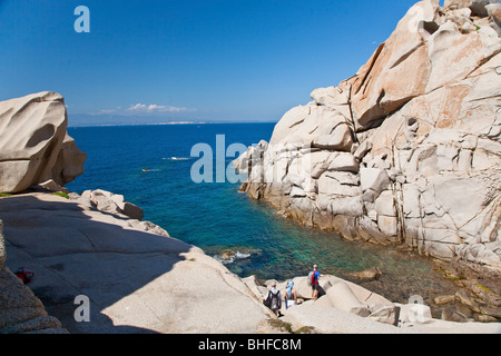 Granit Felsen am Ufer in der Sonne, Capo Testa, Santa Teresa Gallura, Sardinien, Italien, Europa Stockfoto