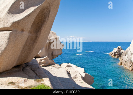 Granit Felsen am Ufer in der Sonne, Capo Testa, Santa Teresa Gallura, Sardinien, Italien, Europa Stockfoto