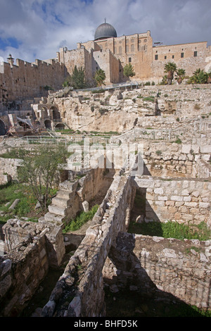 Regen in Jerusalem, El-Akza Moschee Stockfoto