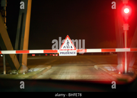 AutoRoute Péage Stop Barriere. Rotes Licht. Frankreich, Europa Stockfoto