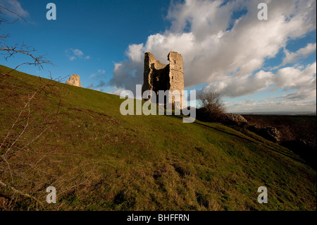 Hadleigh Castle, Essex, England. Die Website wurde für die 2012 Olympischen Mountainbike Rennsport gewählt. Es wurde im 13. Jahrhundert erbaut. Stockfoto