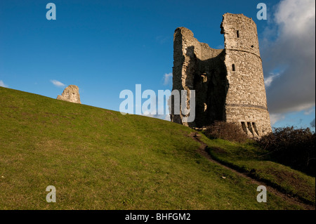 Hadleigh Castle, Essex, England. Die Website wurde für die 2012 Olympischen Mountainbike Rennsport gewählt. Es wurde im 13. Jahrhundert erbaut. Stockfoto