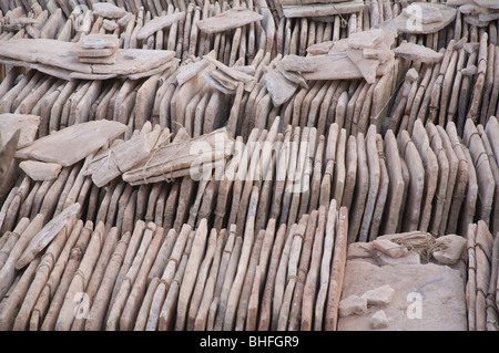 Salz Brammen aus Timbuktu mit dem Boot in den Hafen von Mopti, Mali, Westafrika Stockfoto