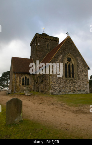 St. Martha Kirche auf St. Martha Hügel in der Nähe von Guildford in Surrey. Stockfoto