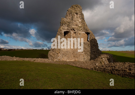 Hadleigh Castle, Essex, England. Die Website wurde für die 2012 Olympischen Mountainbike Rennsport gewählt. Es wurde im 13. Jahrhundert erbaut. Stockfoto