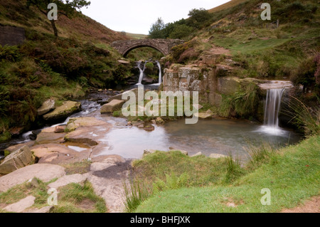 Wasserfälle bei drei Shires Kopf Stockfoto