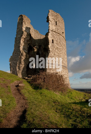 Hadleigh Castle, Essex, England. Die Website wurde für die 2012 Olympischen Mountainbike Rennsport gewählt. Es wurde im 13. Jahrhundert erbaut. Stockfoto