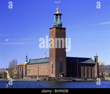 Geographie/Reisen, Schweden, Stockholm, Gebäude, Stadshus (Rathaus), erbaut 1911 - 1923 von Ragnar Ostberg, Außenansicht, Additional-Rights - Clearance-Info - Not-Available Stockfoto