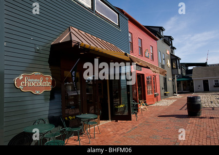 Schoko-Laden auf Bowens Wharf in Newport, Rhode Island Stockfoto