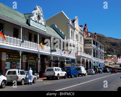 Viktorianischen Häusern auf St. George's Street Simons Town, False Bay, Cape Town South Africa Stockfoto