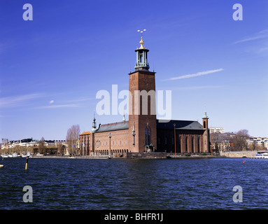 Geographie/Reisen, Schweden, Stockholm, Gebäude, Stadshus (Rathaus), erbaut 1911 - 1923 von Ragnar Ostberg, Außenansicht, Additional-Rights - Clearance-Info - Not-Available Stockfoto