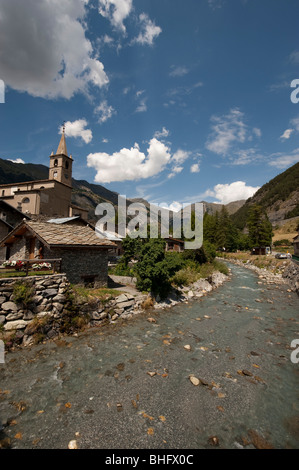 Lanslebourg mont - Cenis-Dorf in den französischen Alpen Stockfoto