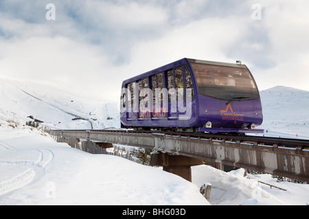 Die Standseilbahn laufen in Cairngorm Mountains, Aviemore, Schottland, Großbritannien Stockfoto