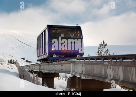 Die Standseilbahn laufen in Cairngorm Mountains, Aviemore, Schottland, Großbritannien Stockfoto