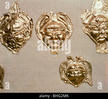 Keltische gold Mounts, Birkenfeld, Deutschland, 5. bis 4. vorchristlichen Jahrhundert. Artist: Unbekannt Stockfoto