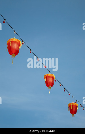 Laternen in George Town Chinatown malaysia Stockfoto