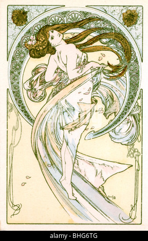 "Dancing", 1900. Künstler: Alphonse Mucha Stockfoto