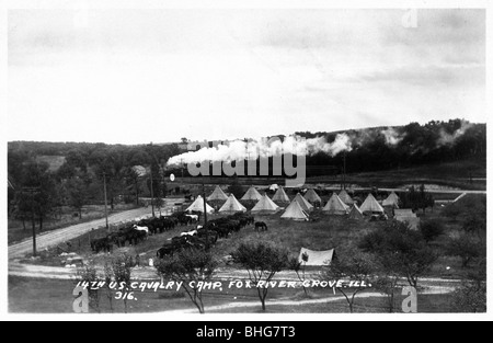 14 US Kavallerie Camp, Fox River Grove, Illinois, USA, 1920. Artist: Unbekannt Stockfoto