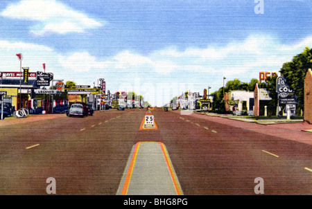 Highway US 66 durch Santa Fe, New Mexico, USA, 1952. Artist: Unbekannt Stockfoto