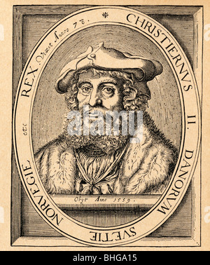 Christian II 1481 - 1559. Der dänische Monarch und König von Dänemark, Norwegen (1513-1523) und Schweden (1520-1521), während die Kalmar Union Stockfoto