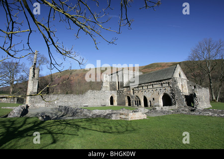 Die zerstörten Überreste der CADW verwaltet Valle Crucis Abbey in Llantysilio in der Nähe von Llangollen. Stockfoto