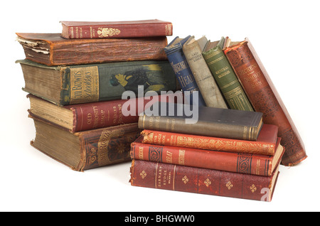 Haufenweise alte Hardcover Bücher Stockfoto