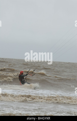 Windsurfen in Weston-Super-Mare Stockfoto