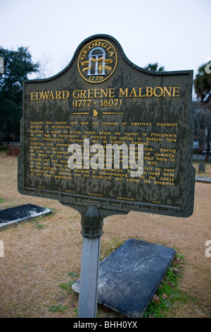 EDWARD GREENE MALBONE (1777-1807) unter diese bescheidene Platte ruhen die Überreste von Amerikas führenden Maler der Miniaturen. Stockfoto