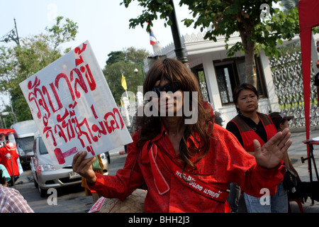 Thaksin Shinawatra Unterstützer Protest in Phitsanulok Road in der Nähe von Metropolitan Polizei-Büro in Bangkok Stockfoto