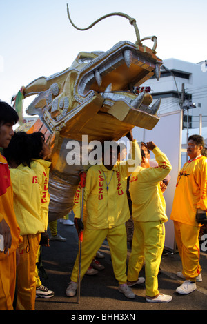 Chinesischer Drache, Chinesisches Neujahr bei Yaowarat Road, Bangkok Chinatown, Thailand Stockfoto