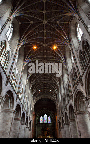 Internen Aspekt des Kirchenschiffes in Hereford Cathedral. Stockfoto