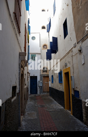 Seitenstraße in Essaouira, Marokko. Stockfoto