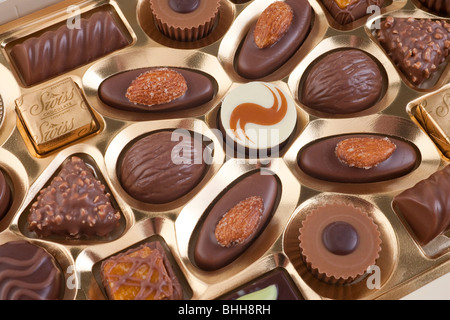 sortierte Luxus Schweizer Schokolade Stockfoto