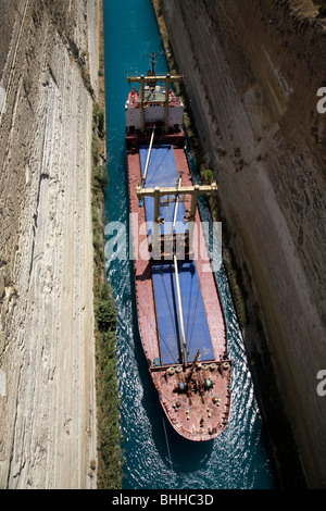 Kanal von Korinth Isthmus von Korinth Pelponnese Griechenland Stockfoto