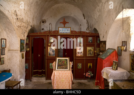 Kapelle des St. Dimitrios mittelalterliche Burg Akrokorinth Pelponnese Griechenland Stockfoto