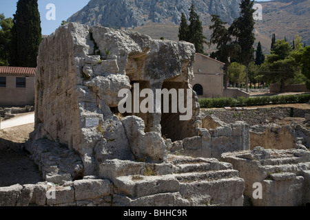 Griechenland der antike Korinth Pelponnese Stockfoto