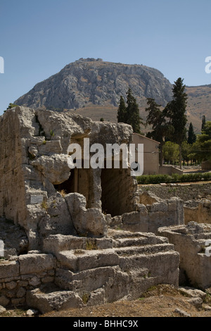 Griechenland der antike Korinth Pelponnese Stockfoto