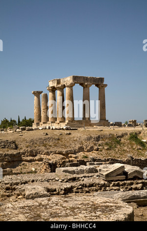 Griechenland der antike Korinth Pelponnese Stockfoto