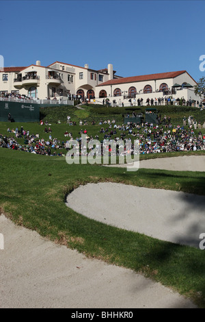 18. Loch und Clubhaus RIVIERA COUNTRY CLUB PACIFIC PALISADES LOS ANGELES CA USA 7. Februar 2010 Stockfoto