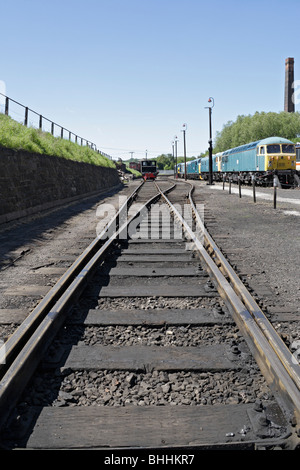 Eisenbahngleise am Anschlussgleis Barrow Hill Motorschuppen in der Nähe von Chesterfield England Stockfoto