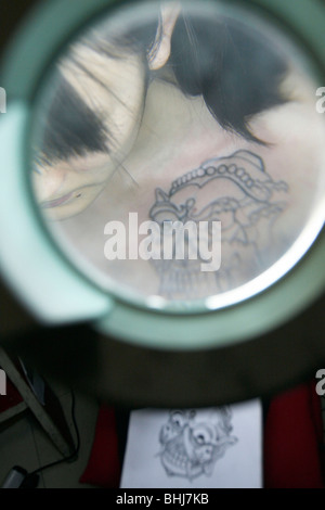 TATTOO PARLOR, PEKING, BEIJING, CHINA Stockfoto