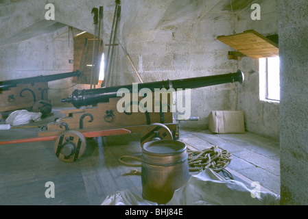 Oberen Batteriedeck, Pendennis Castle, Cornwall, 1998. Künstler: N Corrie Stockfoto