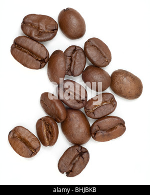 Gerösteter Kaffeebohnen hautnah Stockfoto