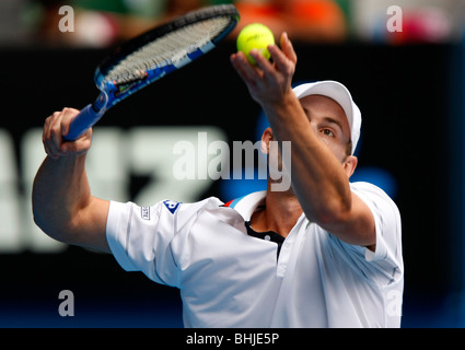 Andy Roddick (USA) bei den Australian Open 2010 in Melbourne, Australien Stockfoto