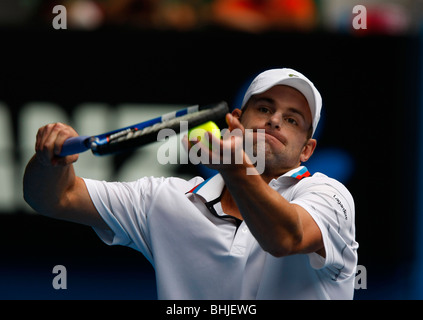 Andy Roddick (USA) bei den Australian Open 2010 in Melbourne, Australien Stockfoto