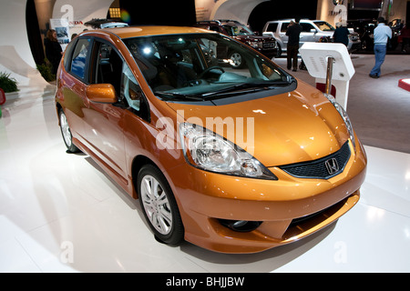 "Honda Fit" Kleinwagen Auto orange Stockfoto