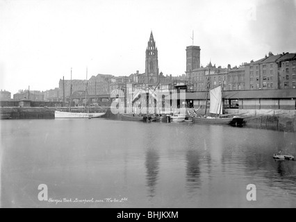St George's Dock und Pierhead, Liverpool, 1890-1910. Artist: Unbekannt Stockfoto
