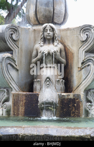 Brunnen, Parque Central, Central Park, Plaza, Antigua, Guatemala, Mittelamerika Stockfoto
