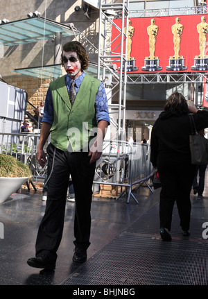 HEATH LEDGER den JOKER LOOKALIKE 81ST ACADEMY AWARDS richten Sie HOLLYWOOD LOS ANGELES CA USA 18. Februar 2009 Stockfoto