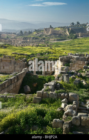 Römische Ruinen von Jerash im Frühling, Jordanien Stockfoto